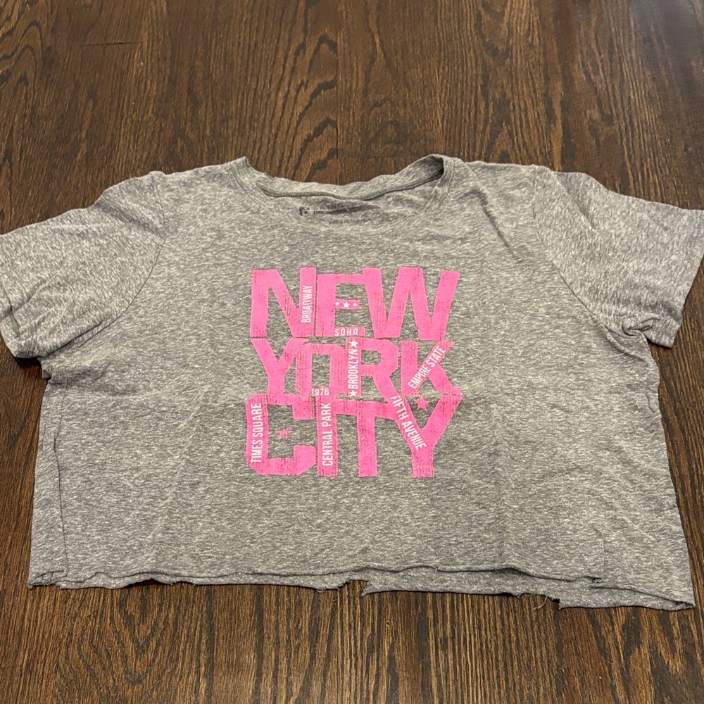 Prince Peter Collection Jumior Girl’s Gray Tee with Pink NYC Print Size Large